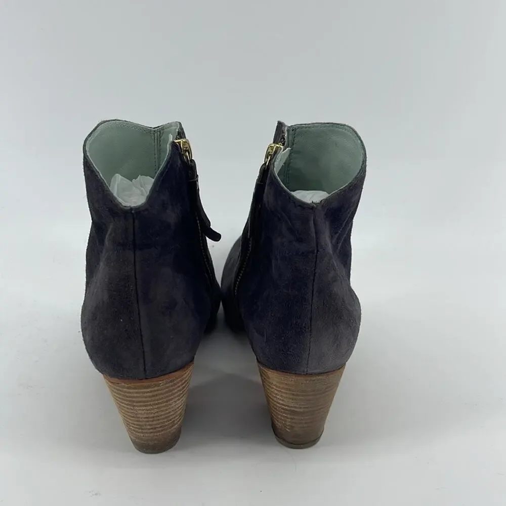 Boden Allendale microsuede side zip boho block heel ankle boots sz 41